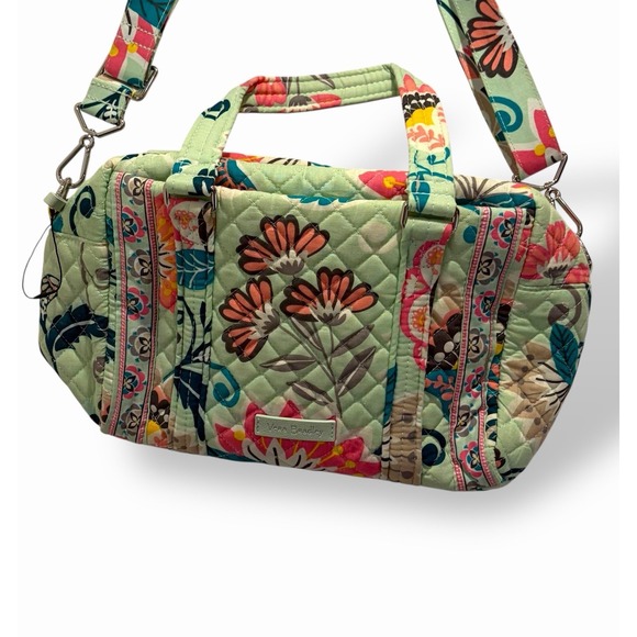 Vera Bradley Paisley Floral Pattern Purse Shoulder Bag Green Blue Boho Spring - Picture 6 of 15